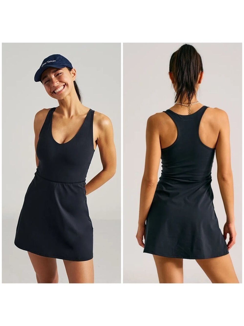 Outdoor Voices Volley Fit And Flare Dress in Black